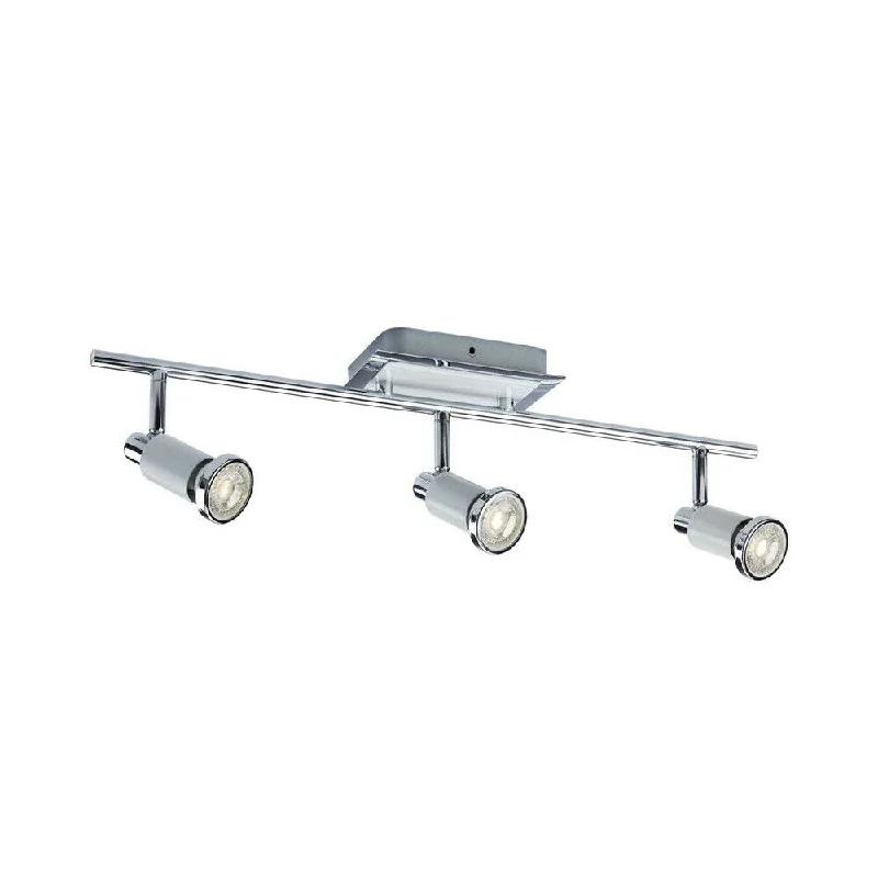 Noma 052-7886-2 Three Light Semi Flush Adjustable Rail Light in Chrome and White Finish Noma 052-7886-2 Three Light Semi Flush Adjustable Rail Light in Chrome and White Finish