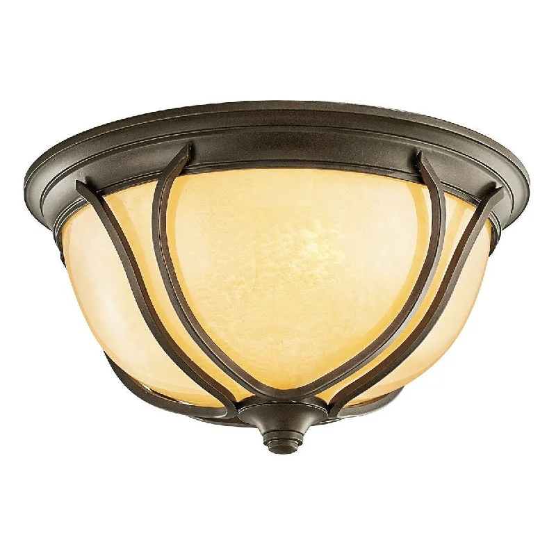 Kichler Lighting 449144 OZFL Pasadena Collection Two Light LED Outdoor Exterior Ceiling Mount in Olde Bronze Finish Kichler Lighting 449144 OZFL Pasadena Collection Two Light LED Outdoor Exterior Ceiling Mount in Olde Bronze Finish
