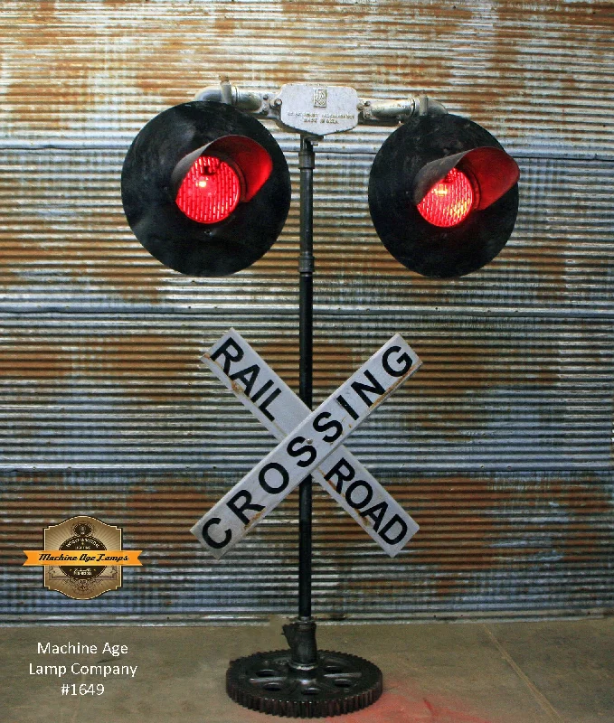 Color - Tunable Industrial Lighting for Special ApplicationsSteampunk Industrial / Railroad Crossing Light / Locomotive / Train Light Floor Lamp / #1649 - SOLD