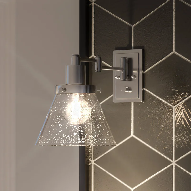 Waterproof Industrial Lighting for Wet AreasUHP3303 Traditional Wall Light, 9.625"H x 8"W, Polished Nickel Finish, Pawtucket Collection