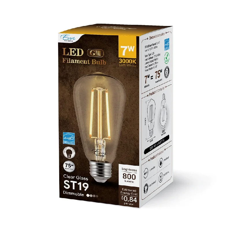 Industrial Lighting for Printing Press Facilities7W ST19 Dimmable Vintage LED Bulbs - 320 Degree Beam - E26 Medium Base - 800 Lm - 3000K Industrial Lighting for Printing Press Facilities7W ST19 Dimmable Vintage LED Bulbs - 320 Degree Beam - E26 Medium Base - 800 Lm - 3000K