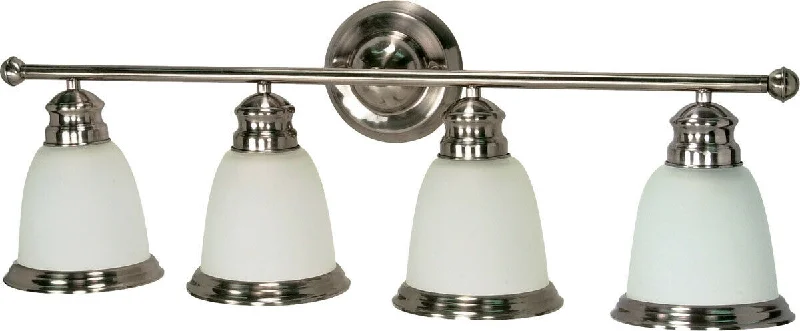 Nuvo Lighting 60-625 Palladium Collection Four Light Bath Vanity Wall Mount in Smoked Nickel Finish Nuvo Lighting 60-625 Palladium Collection Four Light Bath Vanity Wall Mount in Smoked Nickel Finish