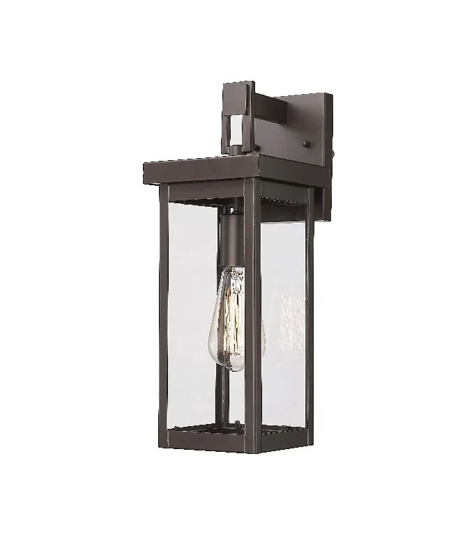 Shock - Resistant Industrial Lighting for Vibrating Machinery AreasBarkeley Outdoor Wall Sconce - Powder Coated Bronze - Clear Glass - 7.5in. Extension - E26 Medium Base