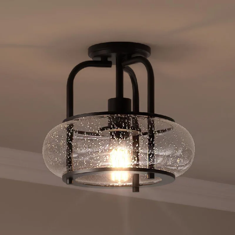 Adjustable Industrial Lighting for Flexible IlluminationUQL3281 Utilitarian Ceiling Light, 10"H x 12"W, Dark Bronze Finish, Clearwater Collection