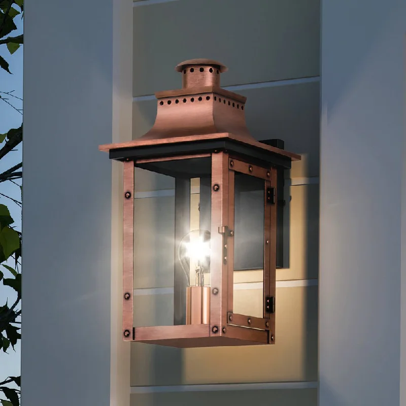 Energy - Efficient Industrial Lighting for Cost - SavingsUQL1413 Vintage Outdoor Wall Light, 15.3"H x 7.75"W, Rustic Copper Finish, Longview Collection