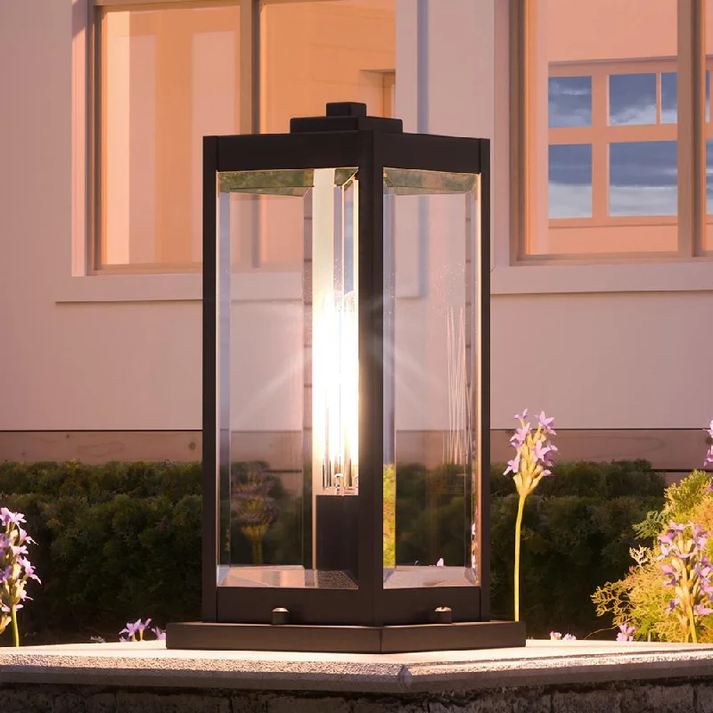 Energy - Efficient Industrial Lighting for Cost - SavingsUQL1355 Modern Farmhouse Outdoor Pier Light, 16"H x 7.5"W, Estate Bronze Finish, Quincy Collection