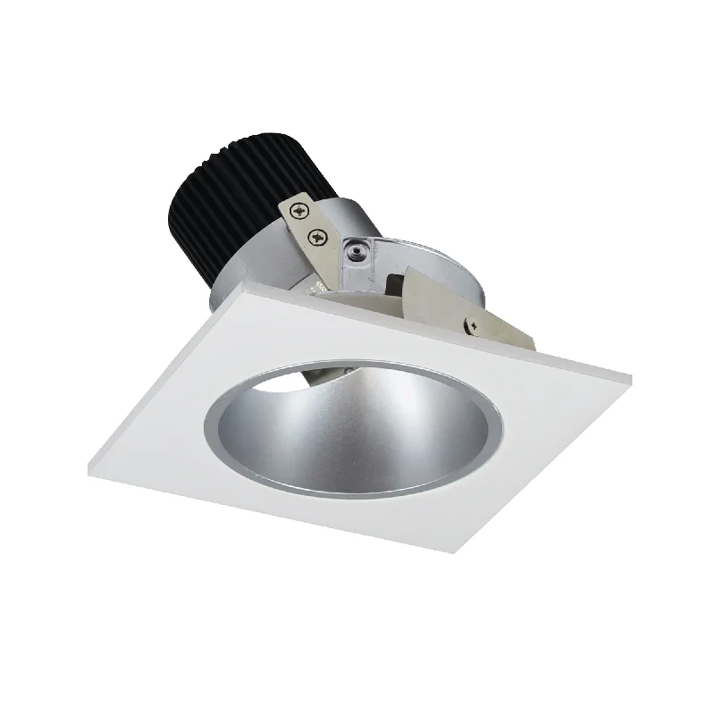 String Lights for Porch LightingNora Lighting NIO-4SD50XHW/10 4" Iolite LED Square Adjustable Reflector With Round Aperture, 1000lm / 14W, 5000K - Haze Reflector / White Flange