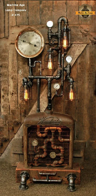 Industrial Lighting for Automotive Manufacturing PlantsSteampunk Industrial / Floor Lamp / Barn Wood / Farm / Waukesha / #1475
