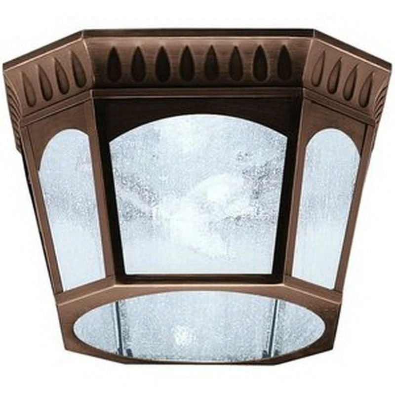 Aztec 39914 By Kichler Lighting Elgin Collection Two Light Outdoor Flush Ceiling Lantern in Burnished Bronze Finish