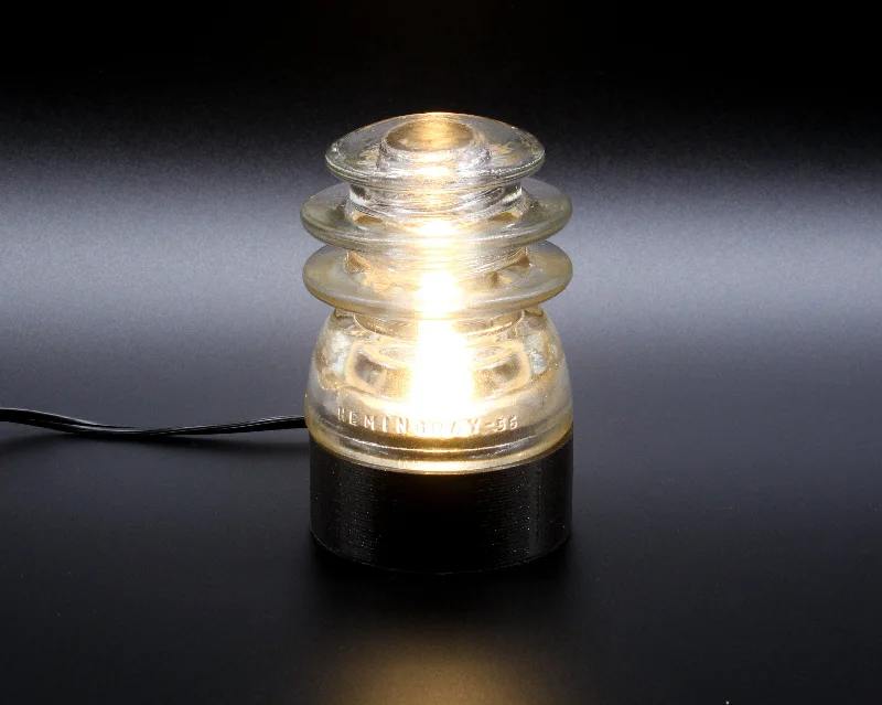 Industrial Lighting for Food Processing FactoriesLamp Base for "Hemingray-56" Glass Insulators, Industrial Lighting, Man Cave Decor