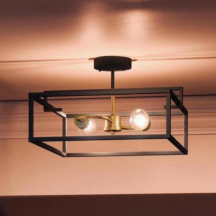 Industrial Lighting for Furniture FactoriesUHP2800 Modern Farmhouse Farmhouse Ceiling Light, 9-3/8" x 17-1/4", Charcoal Finish, Cordoba Collection