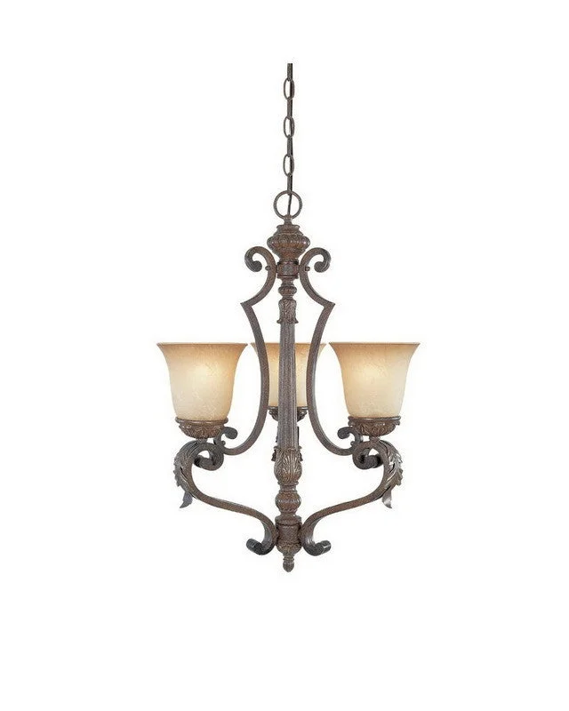 Designers Fountain Lighting 97683 VBG Grand Palais Collection Three Light Hanging Chandelier in Venetian Bronze and Gold Finish Designers Fountain Lighting 97683 VBG Grand Palais Collection Three Light Hanging Chandelier in Venetian Bronze and Gold Finish