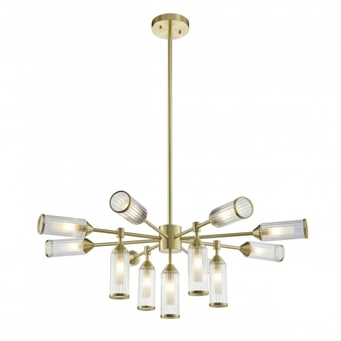 Hourglass 13Lt / 12Lt Pendant - Satin Brass