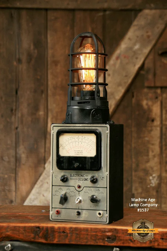 Industrial Lighting for Woodworking FactoriesSteampunk Industrial / Antique Electrical Test Meter / Lamp #1537 sold