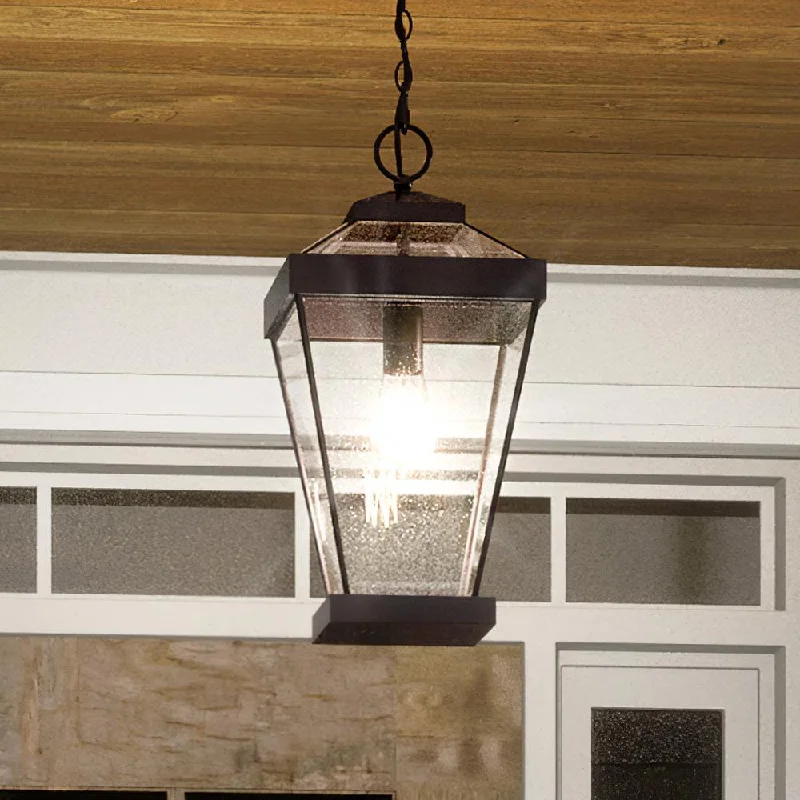 Shock - Resistant Industrial Lighting for Vibrating Machinery AreasUQL1404 Casual Outdoor Pendant Light, 20"H x 10"W, Estate Bronze Finish, Bellingham Collection