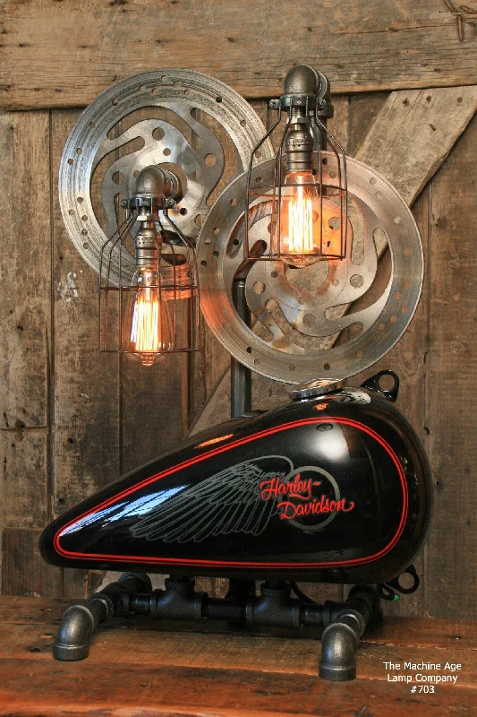 Industrial Lighting for Metal Fabrication ShopsSteampunk Industrial Lamp, Harley Davidson Motorcycle Gas Tank #703 - SOLD Industrial Lighting for Metal Fabrication ShopsSteampunk Industrial Lamp, Harley Davidson Motorcycle Gas Tank #703 - SOLD