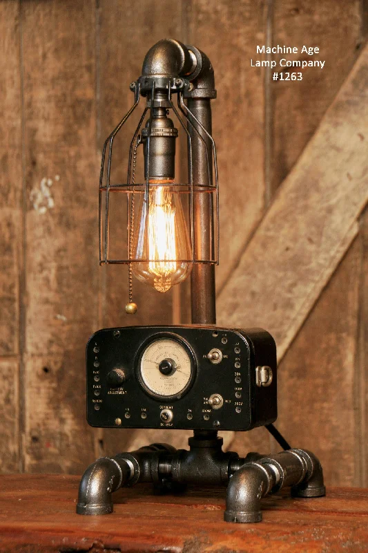 High - Bay LED Industrial Lighting for WarehousesSteampunk Industrial / Antique Electrical Meter / Gear / Lamp / #1263 - SOLD