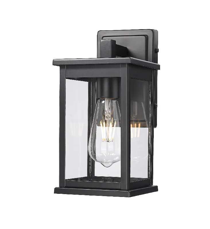 Industrial Lighting for Furniture FactoriesBowton II Outdoor Wall Sconce - Powder Coated Black - Clear Glass - 8.125in. Extension - E26 Medium Base
