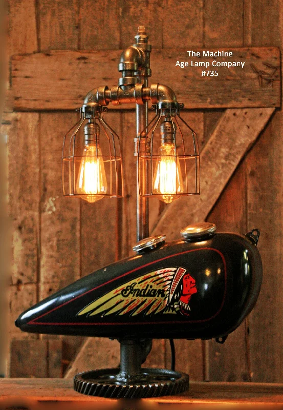 High - Bay LED Industrial Lighting for WarehousesSteampunk Tank Lamp Vintage c1930 Chief Motorcycle Gas Tank - #735 - SOLD High - Bay LED Industrial Lighting for WarehousesSteampunk Tank Lamp Vintage c1930 Chief Motorcycle Gas Tank - #735 - SOLD