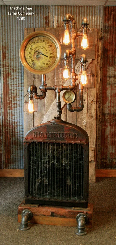 Industrial Lighting for Woodworking FactoriesSteampunk Industrial Mccormick Deering Radiator Floor Lamp #780