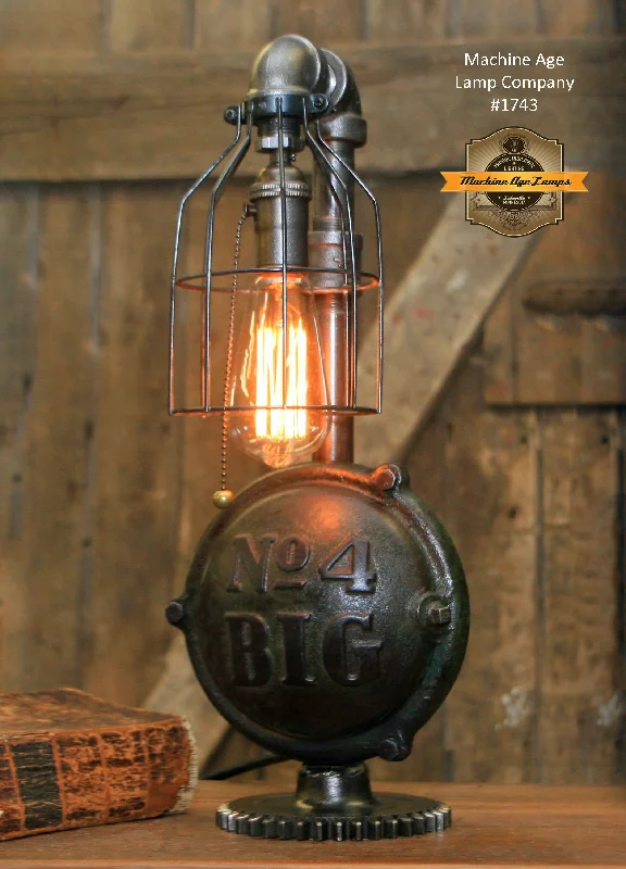 Industrial Lighting for Printing Press FacilitiesSteampunk Industrial / Antique John Deere Wheel Hub / Gear / Lamp #1743 sold