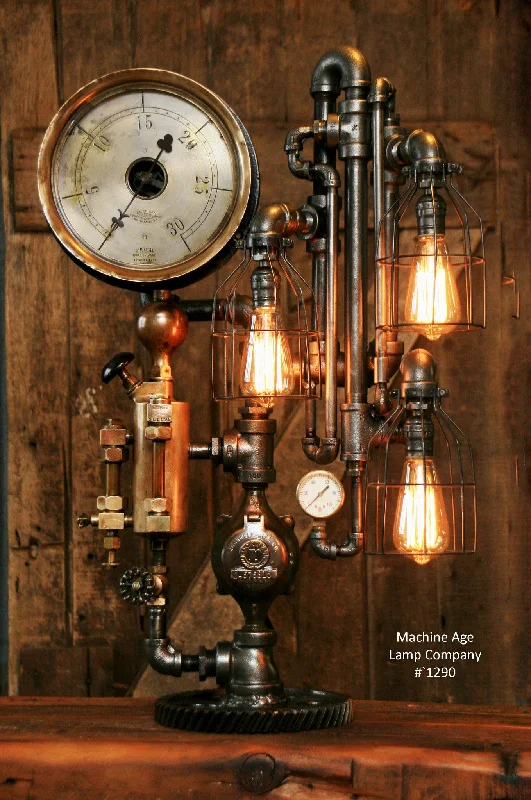 Explosion - Proof Industrial Lighting for Hazardous LocationsSteampunk Industrial Lamp / Steam Gauge / Antique Oiler / Gear / #1290 - SOLD