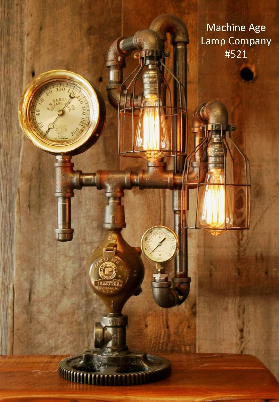 Industrial Lighting for Printing Press FacilitiesSteampunk, Industrial Steam Gauge Lamp Fargo / St Paul MN #521 Industrial Lighting for Printing Press FacilitiesSteampunk, Industrial Steam Gauge Lamp Fargo / St Paul MN #521