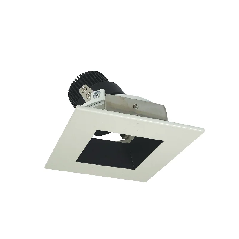 String Lights for Camping TripsNora Lighting NIO-4SDSQ27QBW 4" Iolite LED Square Adjustable Reflector With Square Aperture, 10-Degree Optic, 800lm / 12W, 2700K - Black Reflector / White Flange