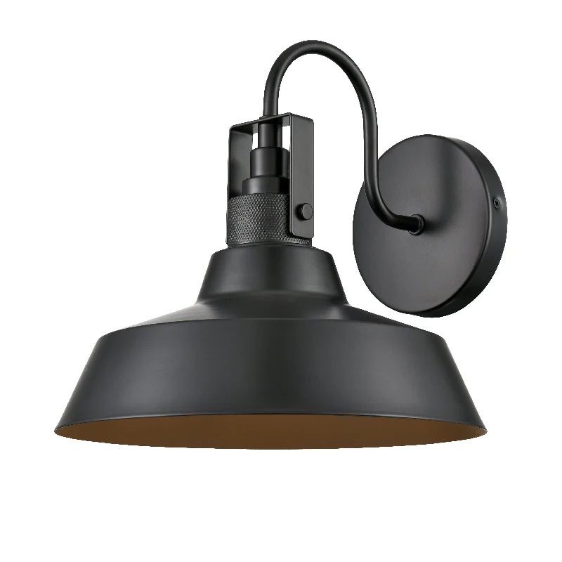 Industrial Emergency Lighting for Safety in FactoriesAxell Outdoor Wall Sconce - Powder Coated Black - 11in. Extension - E26 Medium Base
