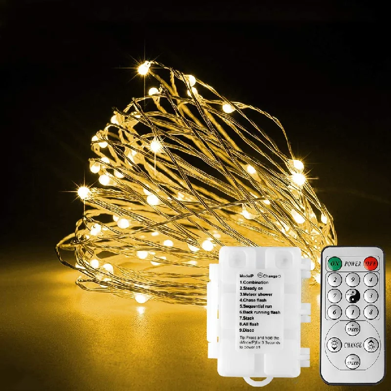 Waterproof String Lights for Patio Decor36ft 100LED String Lights 9 Modes Speed Adjustable Battery Powered Fairy Lights USA/UK/DE Waterproof String Lights for Patio Decor36ft 100LED String Lights 9 Modes Speed Adjustable Battery Powered Fairy Lights USA/UK/DE