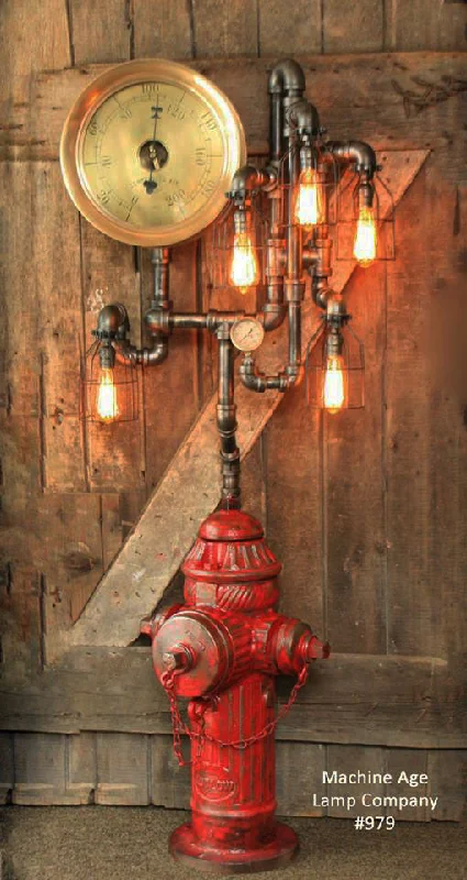 Color - Tunable Industrial Lighting for Special ApplicationsSteampunk Industrial Fire Hydrant, Steam Gauge Floor Lamp #979