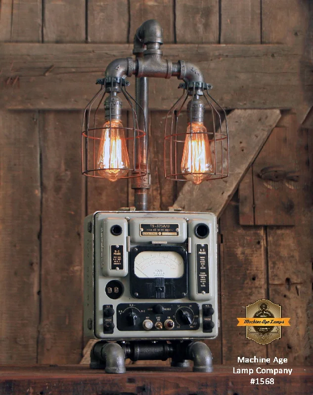 Durable Industrial Lighting for Harsh EnvironmentsSteampunk Industrial / Antique Electrical Test Meter / Lamp Light / lamp #1568 sold