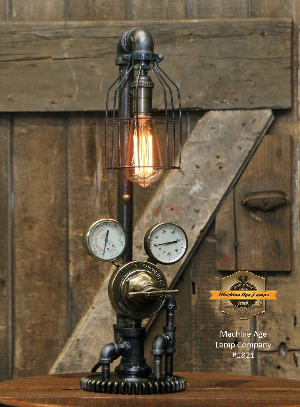 Industrial Lighting for Pharmaceutical ManufacturingSteampunk Industrial Lamp / Antique Welding Regulator / Lamp #1821 sold