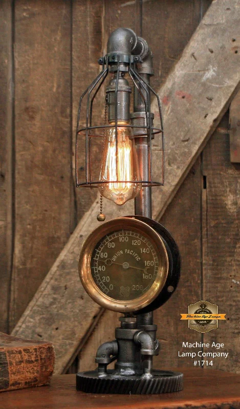 Explosion - Proof Industrial Lighting for Hazardous LocationsSteampunk Industrial / Antique Steam Gauge / Union Pacific Railroad / Gear / Lamp #1714 sold
