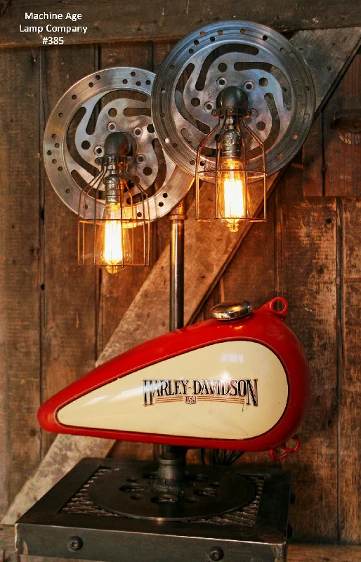 Industrial Lighting for Metal Fabrication ShopsSteampunk Industrial Lamp, Harley Davidson Motorcycle Gas Tank #385 - SOLD Industrial Lighting for Metal Fabrication ShopsSteampunk Industrial Lamp, Harley Davidson Motorcycle Gas Tank #385 - SOLD