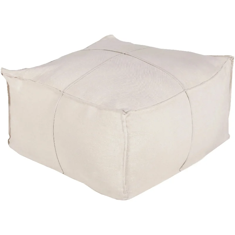 Solid Linen Pouf
