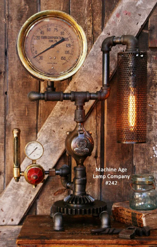 Industrial Lighting for Furniture FactoriesSteampunk Industrial Lamp, Steam Gauge, Regulator, Filter #242 - SOLD Industrial Lighting for Furniture FactoriesSteampunk Industrial Lamp, Steam Gauge, Regulator, Filter #242 - SOLD
