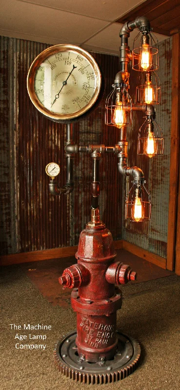 Industrial Lighting with High CRI (Color Rendering Index) for True Color PerceptionSteeampunk Antique Industrial Floor Lamp, Fire Hydrant - #825