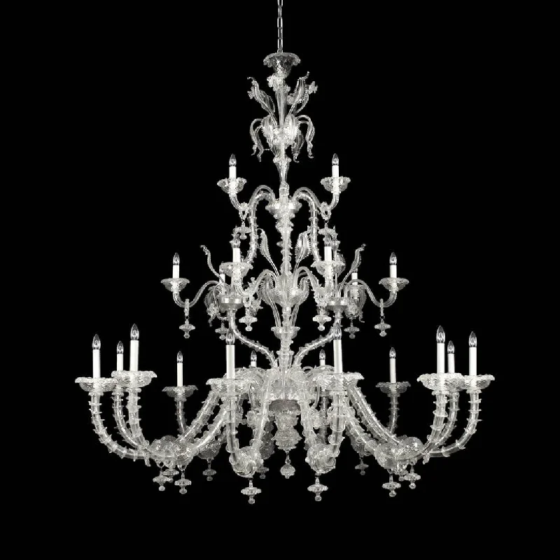 Chandeliers for High Ceilings to Fill Vertical Space21 Light Rezzonico Chandelier with 3 Tiers in Murano Crystal Glass Chandeliers for High Ceilings to Fill Vertical Space21 Light Rezzonico Chandelier with 3 Tiers in Murano Crystal Glass