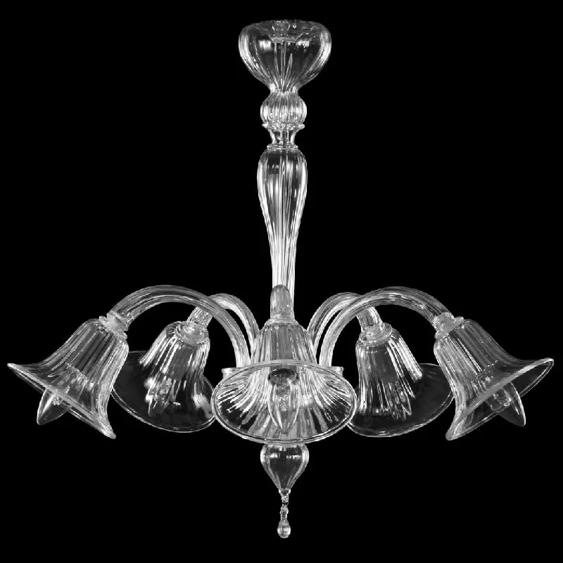 Minimalist Chandeliers for Sleek and Simple Interiors5 Light Clear Murano Glass Chandelier Minimalist Chandeliers for Sleek and Simple Interiors5 Light Clear Murano Glass Chandelier