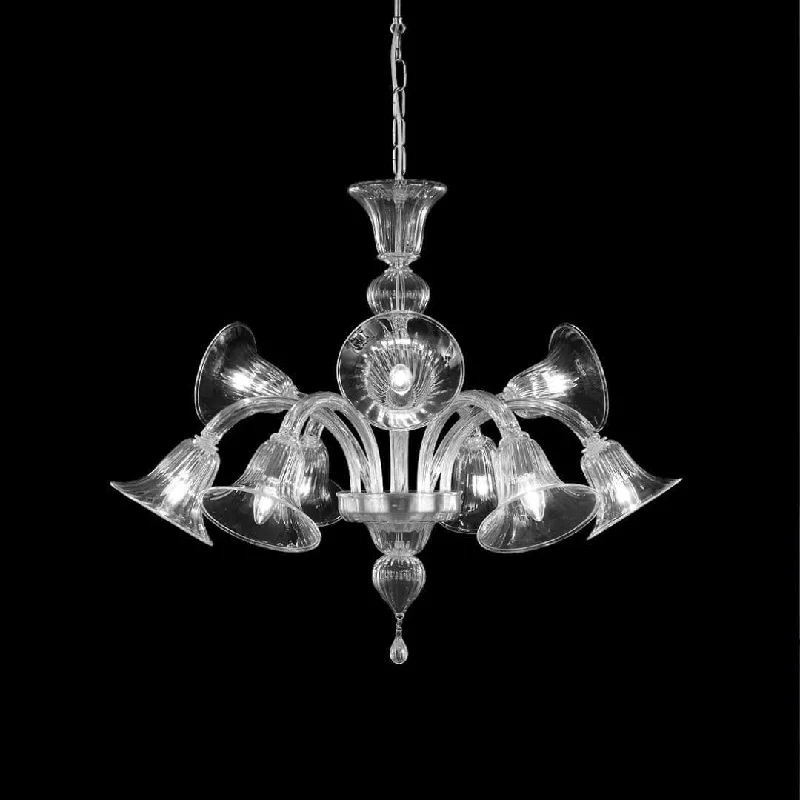 Chandeliers with Murano Glass for a High - End Artistic Touch6+3 Light Handblown Clear Murano Glass Chandelier Chandeliers with Murano Glass for a High - End Artistic Touch6+3 Light Handblown Clear Murano Glass Chandelier