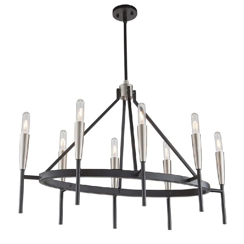 Chandeliers with Metal Frames in Black FinishChandelier Flute