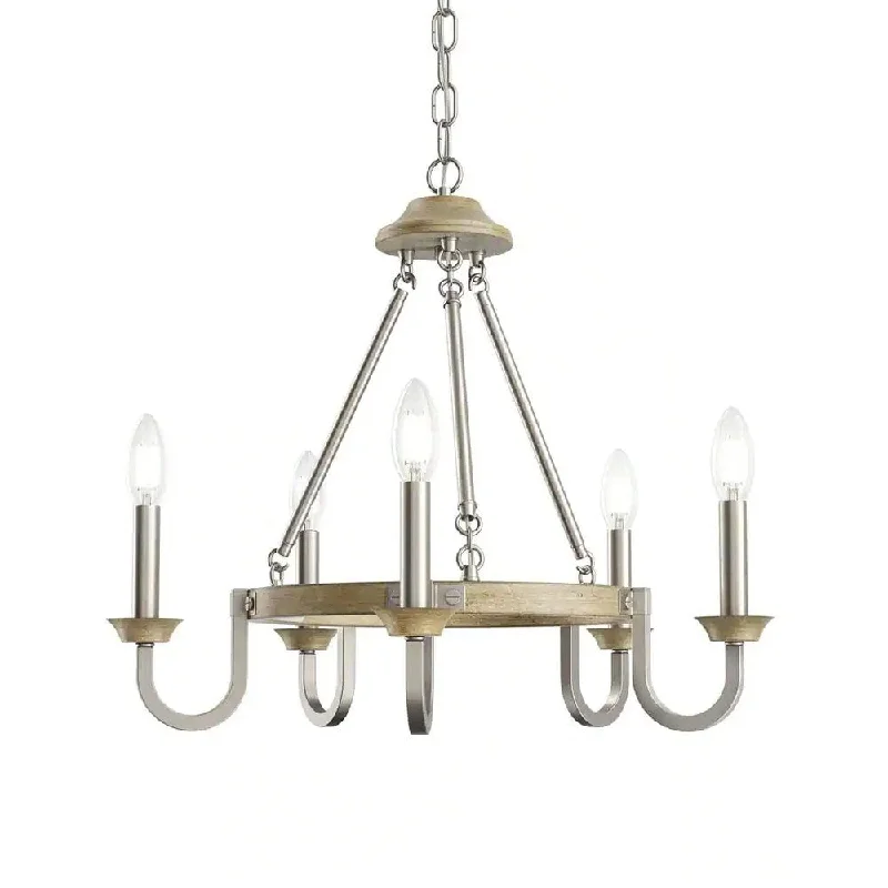 Chandeliers with Sputnik - Style Design for a Futuristic VibeBarrett 22"W 5-Light Chandelier by Kichler Distressed Antique Gray with Brushed Nickel Finish - N/A Chandeliers with Sputnik - Style Design for a Futuristic VibeBarrett 22"W 5-Light Chandelier by Kichler Distressed Antique Gray with Brushed Nickel Finish - N/A