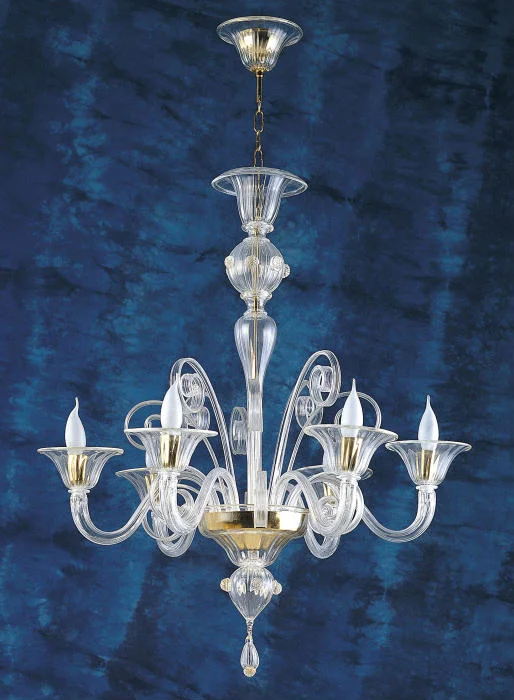 Chandeliers with Metal Frames in Silver FinishClassic Clear Murano Glass Chandelier In A Range Of Colours Chandeliers with Metal Frames in Silver FinishClassic Clear Murano Glass Chandelier In A Range Of Colours