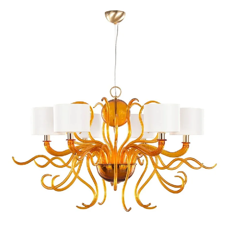 Mini Chandeliers for Adding Charm to Small SpacesContemporary Amber Murano Chandelier with 6 Lights Mini Chandeliers for Adding Charm to Small SpacesContemporary Amber Murano Chandelier with 6 Lights