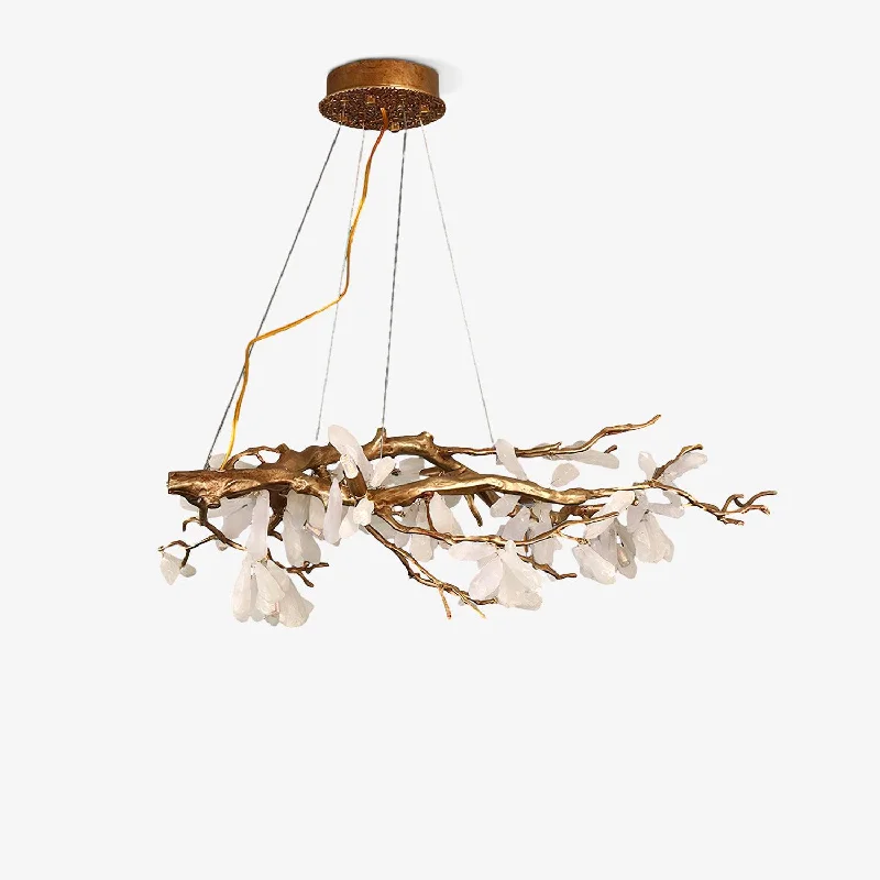 Chandeliers with Colored Glass for a Splash of ColorCrushed Natural Stone Chandelier