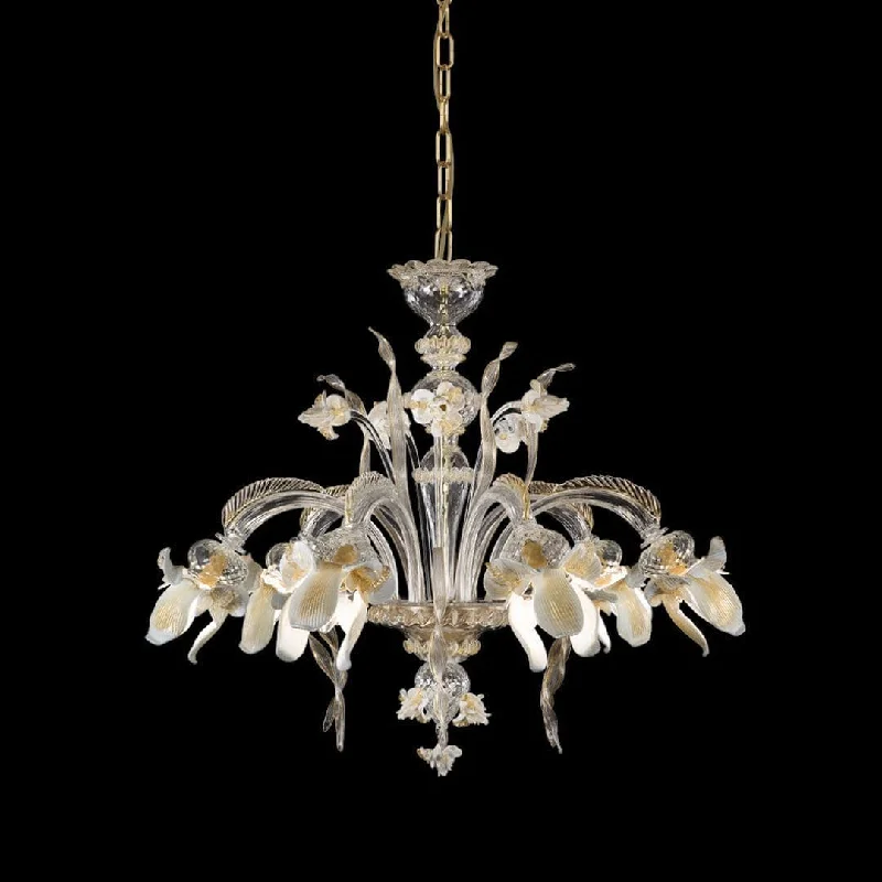 Chandeliers with Pendant Lights for a Stylish LookClear and Gold Glass Chandelier with 6 Lights Chandeliers with Pendant Lights for a Stylish LookClear and Gold Glass Chandelier with 6 Lights
