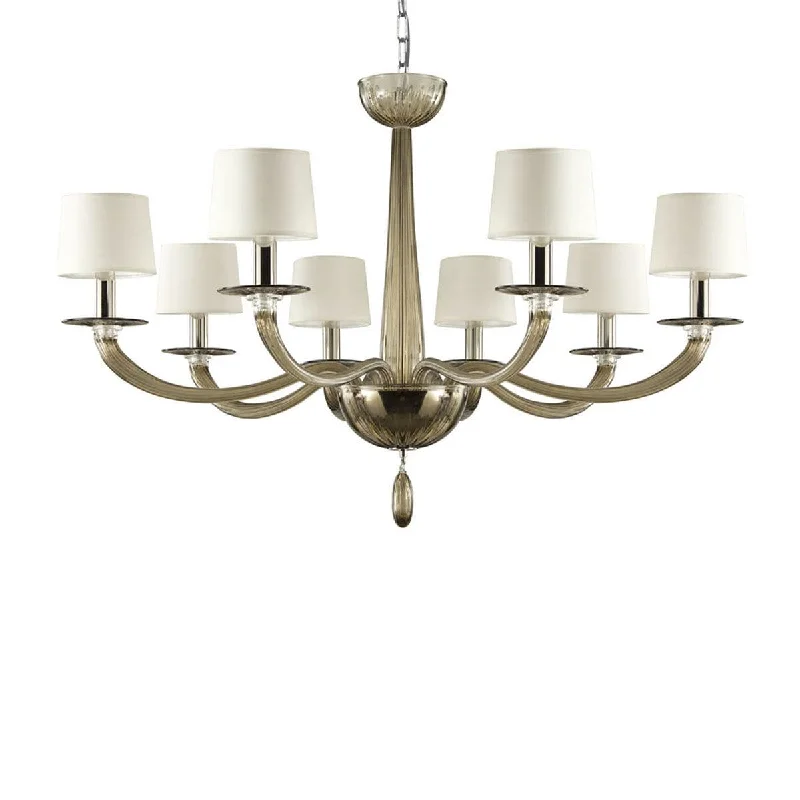 Victorian - Inspired Chandeliers with Ornate Details8 Light Handmade Smoke Glass Chandelier