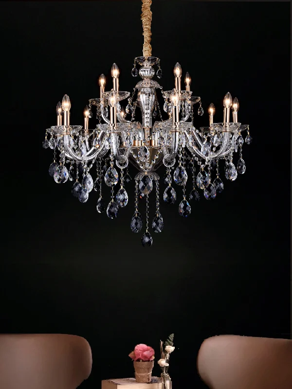 Chandeliers with Clear Crystal for a Sparkling EffectMartha 10+5 Lamp Chandelier