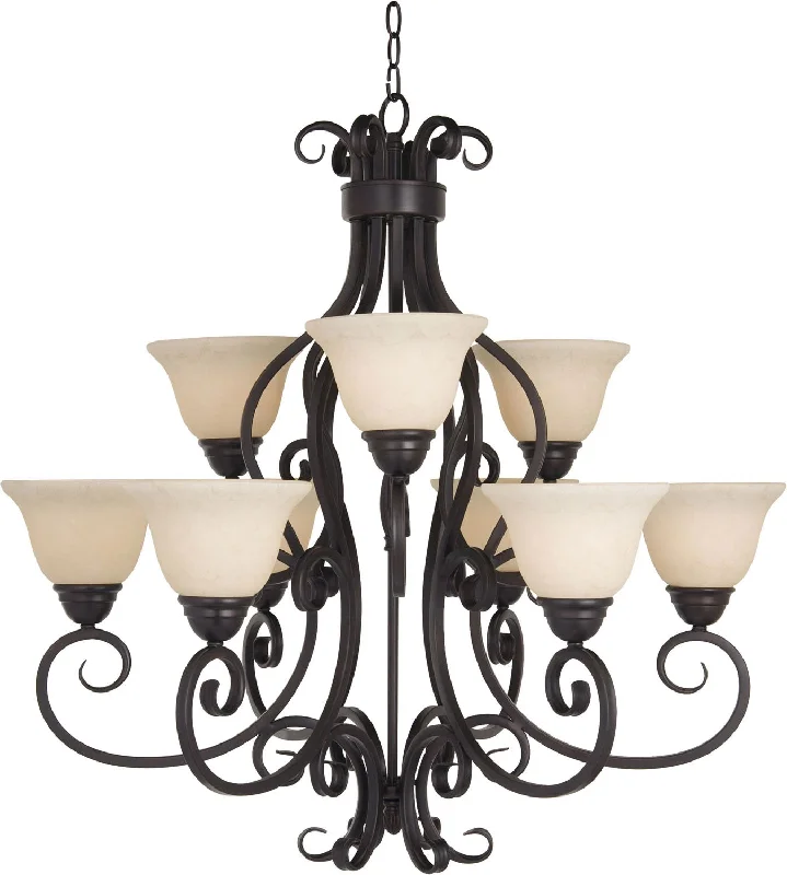 Chandeliers with Frosted Glass for a Softer Light DiffusionManor Chandelier